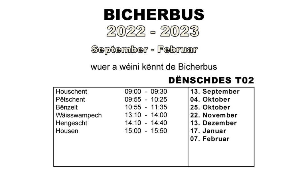 Bicherbus 2022 – 2023