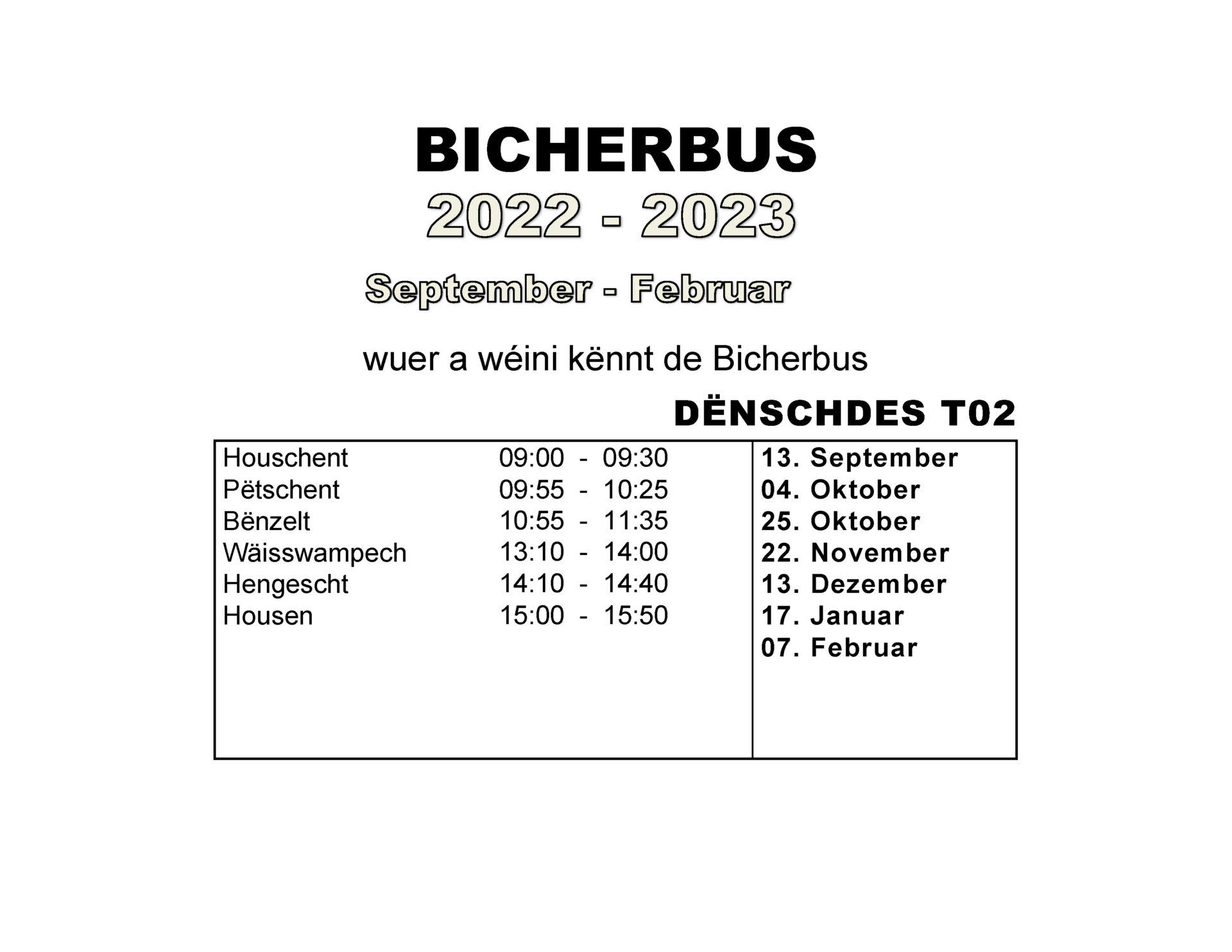 Bicherbus 2022 - 2023