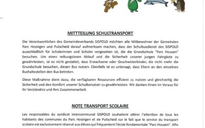 SISPOLO Mitteilung Schultransport – Note transport scolaire