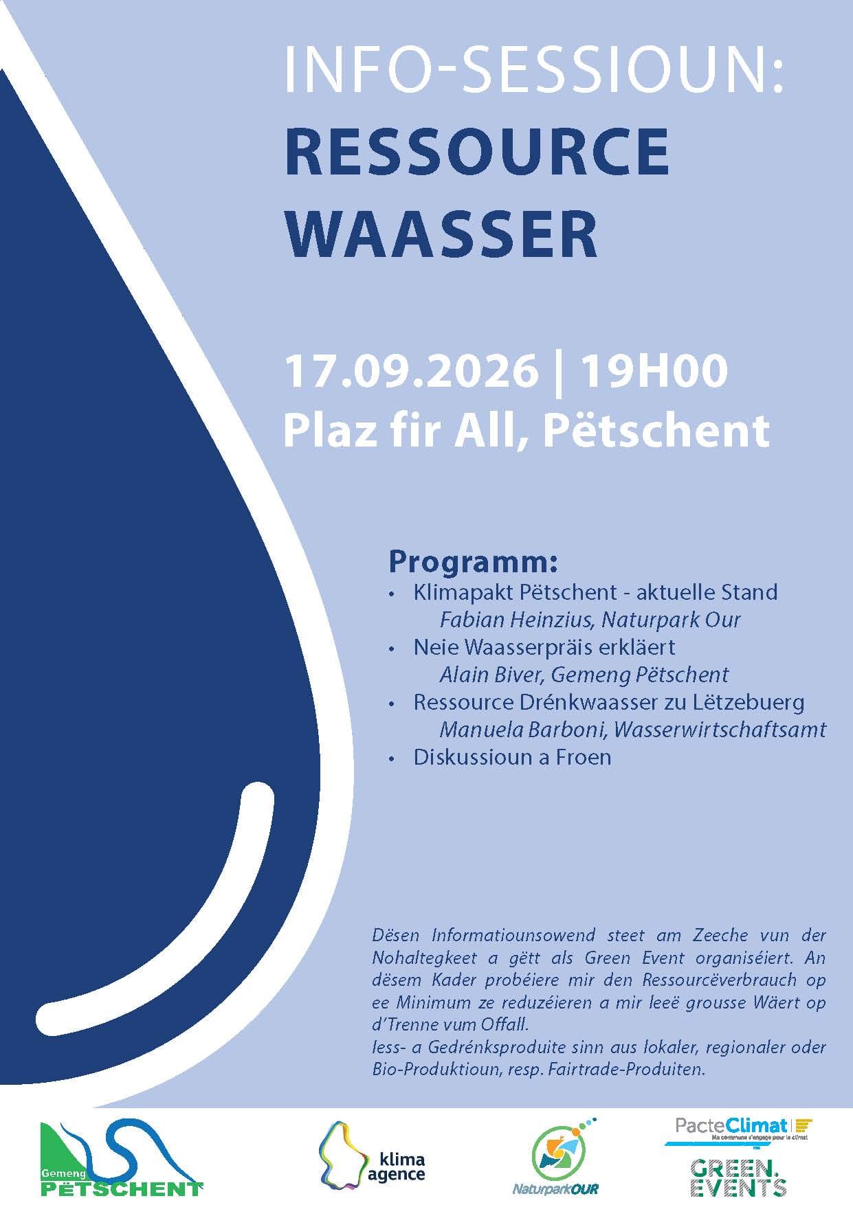 Info-Sessioun: Ressource Waasser